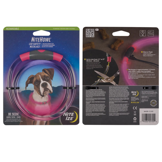 Nitehowl Rechargeable Led Safety Necklace - Tie Dye Pink