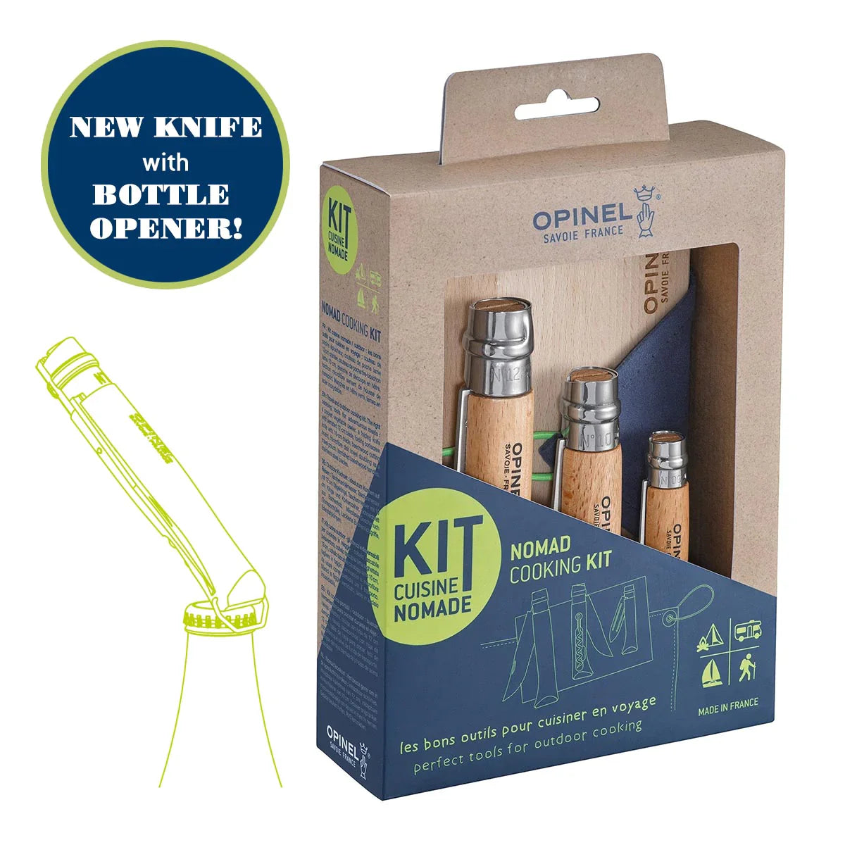 Opinel Nomad Kit With Bottler Opener Knife