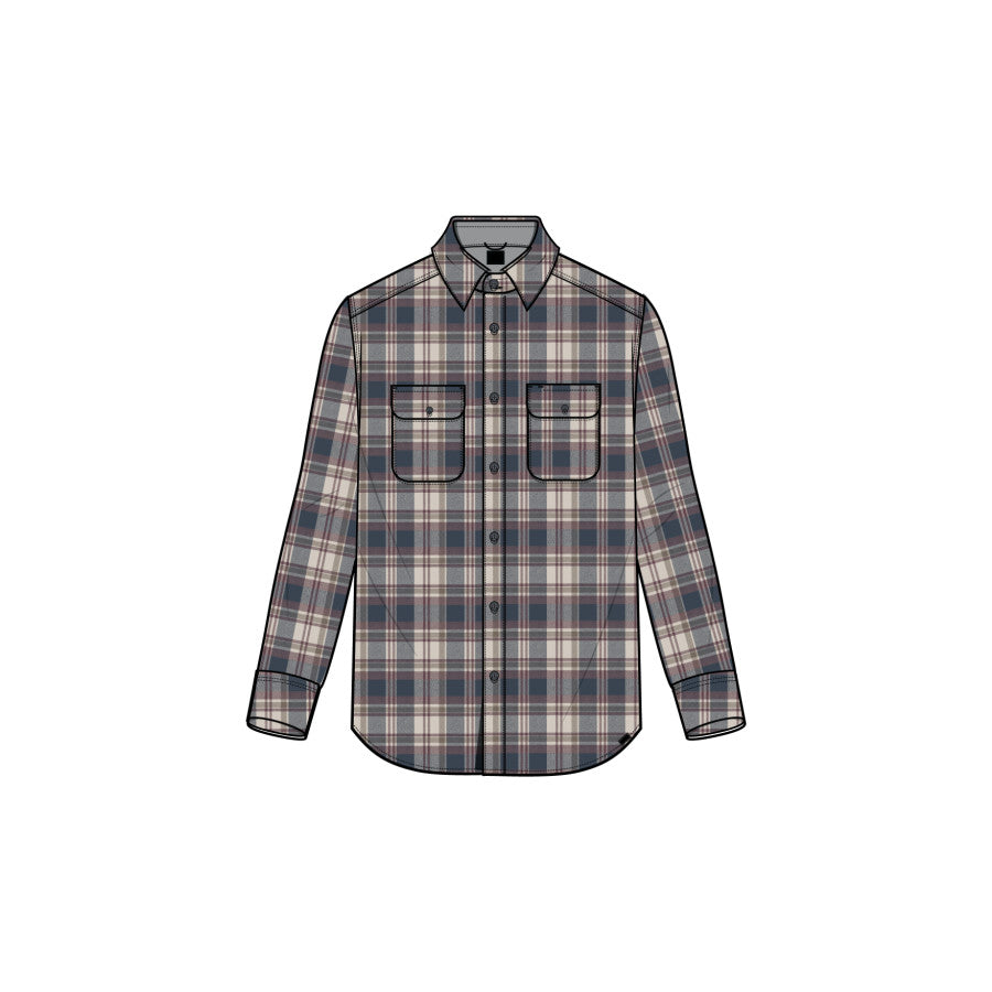Prana Westbrook Flannel Shirt Deep Vino