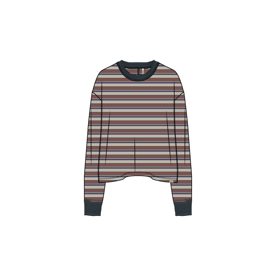 Prana Cozy Up Ls Crew Stormy Night Stripe