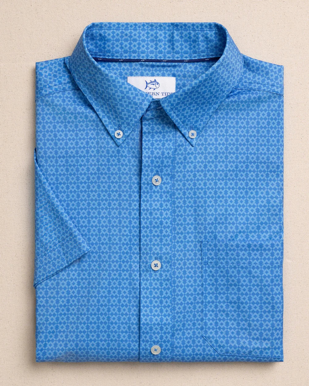 M SS Coastal Breeze Seaside Geo Sportshirt
