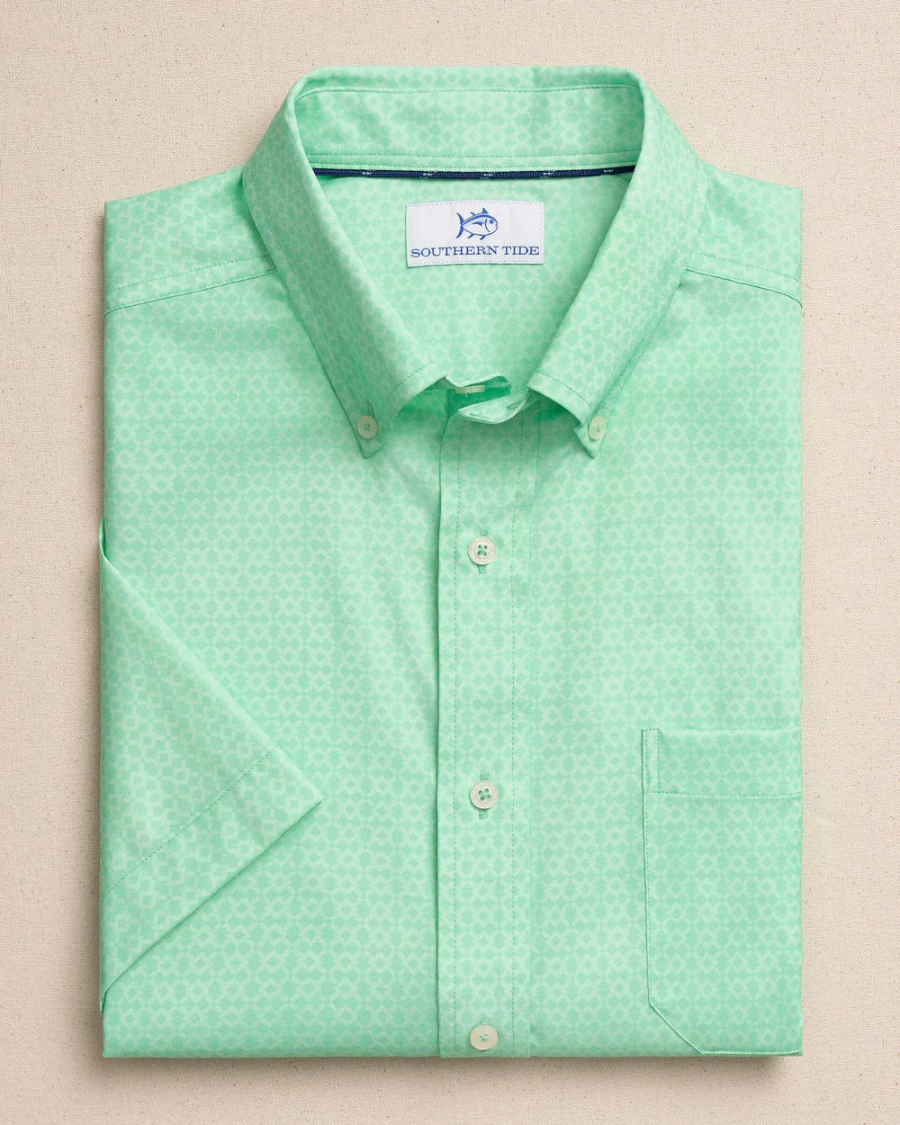 M SS Coastal Breeze Seaside Geo Sportshirt