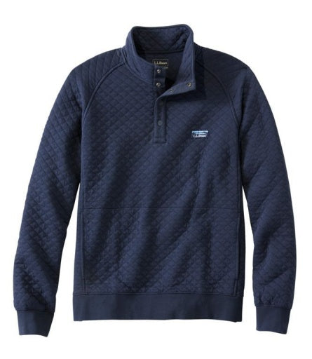 Ll Bean M Bean's Quilted Sweatshirt Regular Classic Navy