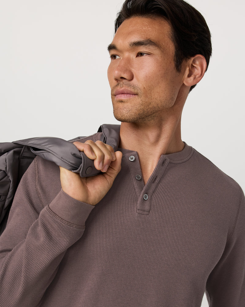 Mens Waffle Henley