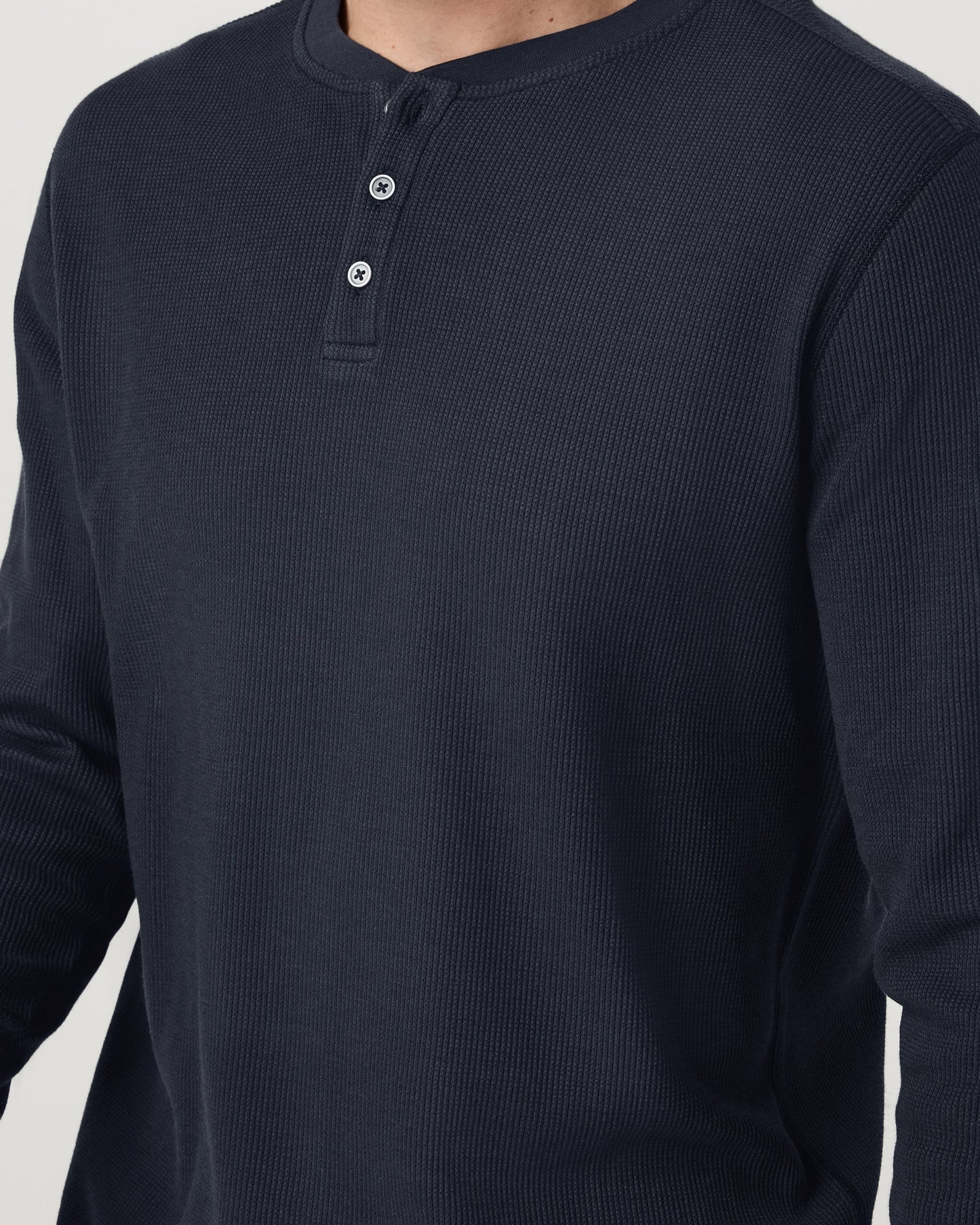 Mens Waffle Henley