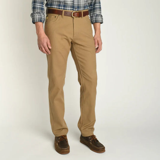 Duckhead Mens Waller Brushed 5-pocket 32" Inseam DARK KHAKI